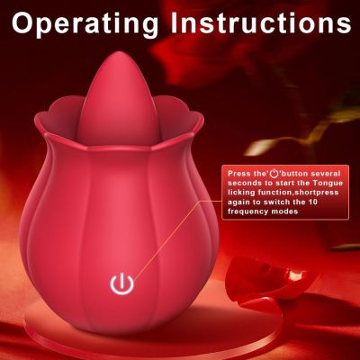 Vibrator ruža sa funkcijom lizanja jezikom roze