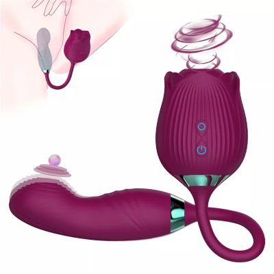 Rose vibrator (ruža vibrator) – sisanje i vibriranje (silikon) ljubičasta